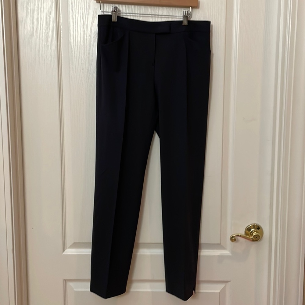 Lafayette 148 Irving Black Virgin Wool and Elastane  Pants Size 2